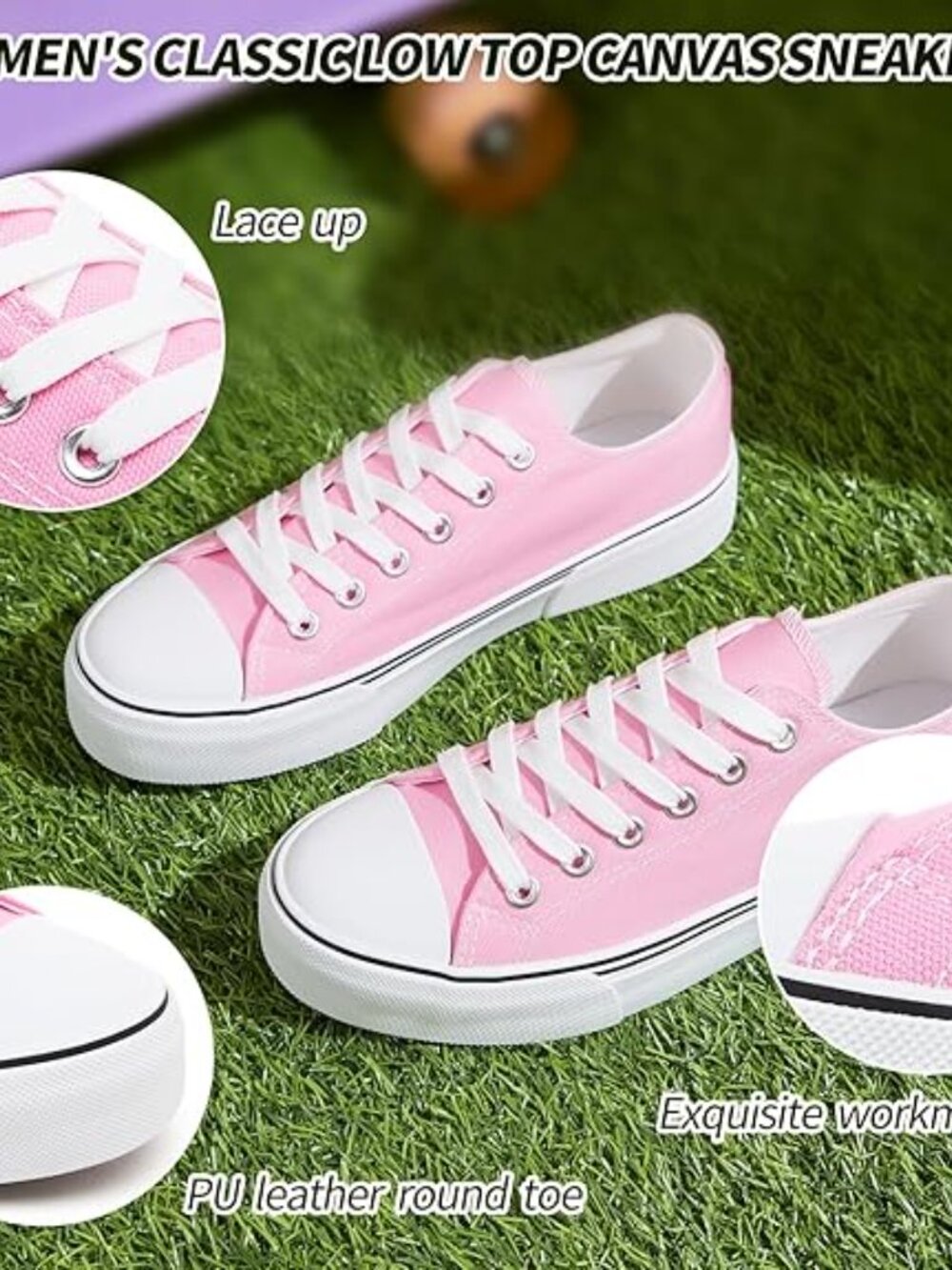 Adokoo Canvas Tennis Shoes for Women Low Top Casual Sneakers. NEW IN BOX - Picture 3 of 4